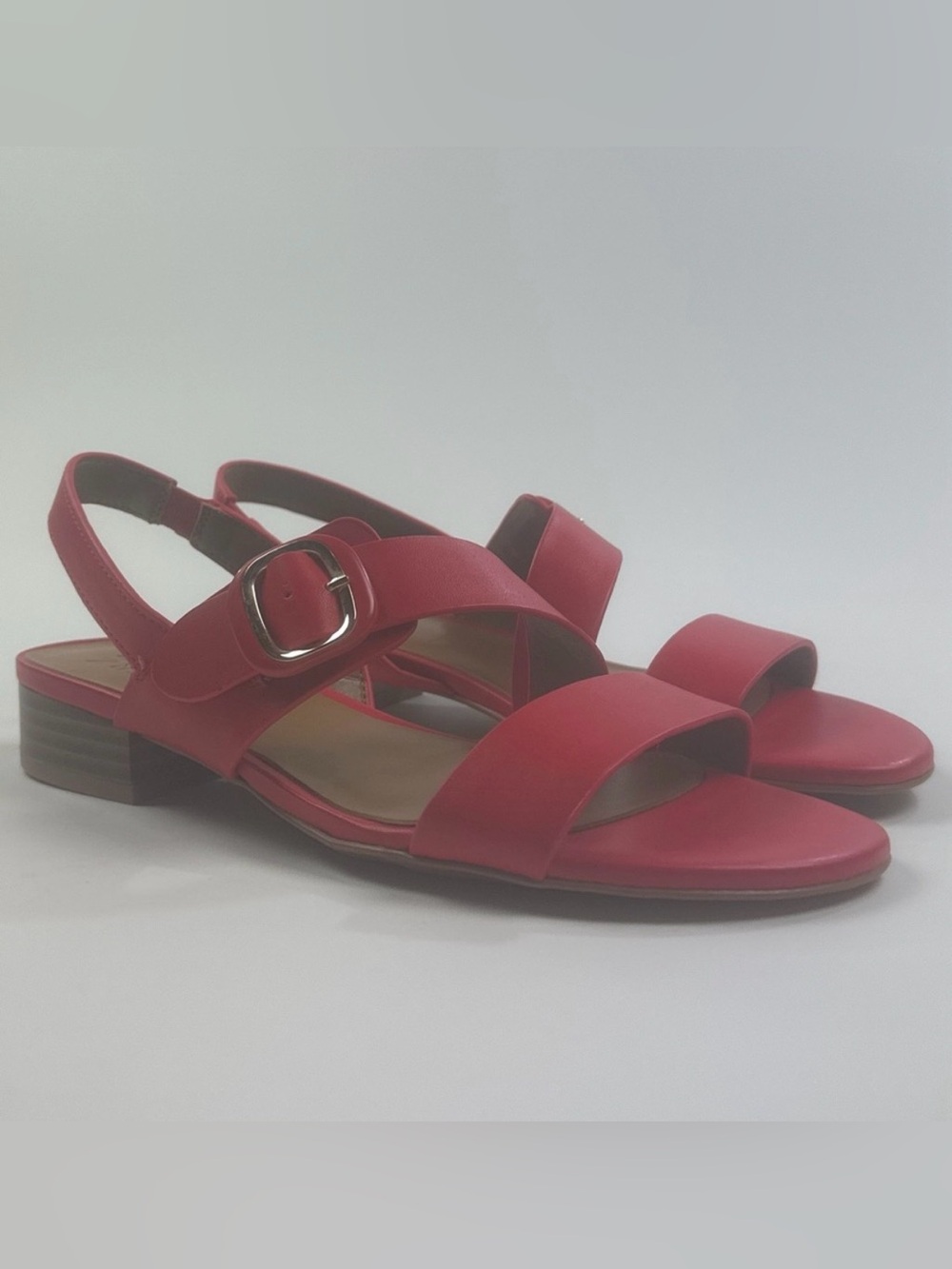 Naturalizer Meesha Leather Red Womens 8.5 Slingback Sandals Low Heel I6063L1602